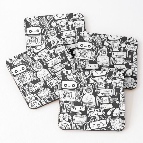 Item preview, robot doodles designed and sold by DrBrandoDesign.