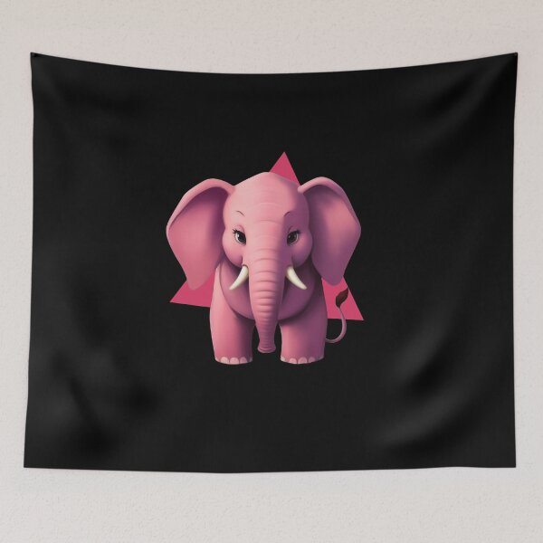 Item preview, Adorable Pink Baby Elephant with Hot Pink Triangle designed and sold by Ridaelb.