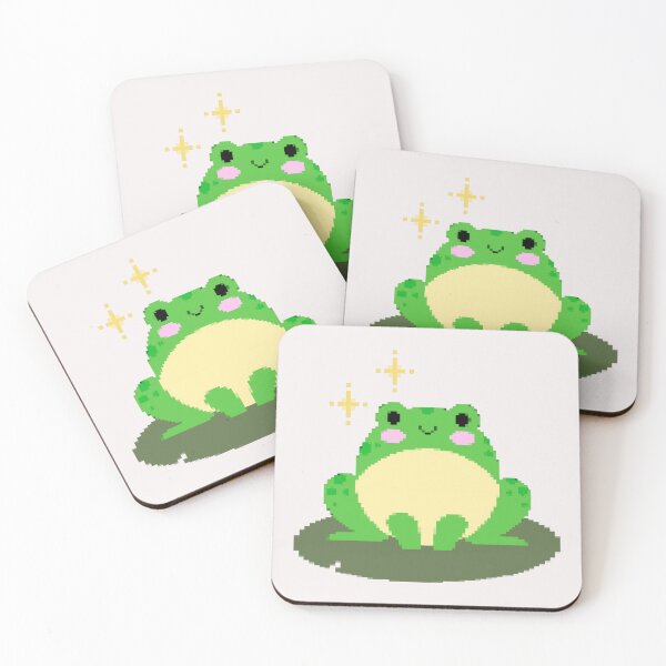 Item preview, Cute Pixel Art Frog Sparkle designed and sold by CoralCactusArt.