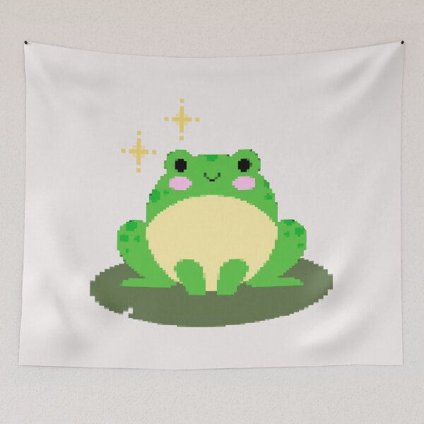 Item preview, Cute Pixel Art Frog Sparkle designed and sold by CoralCactusArt.