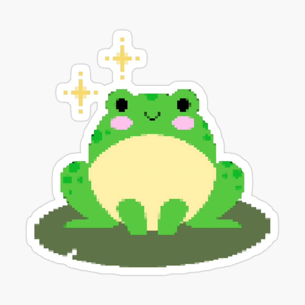 Kawaii Frog Sticker – Fan Sparkle