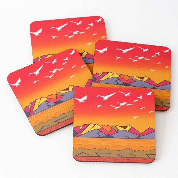 Item preview, White Cranes over mountains designed and sold by George Hutton Hunter.