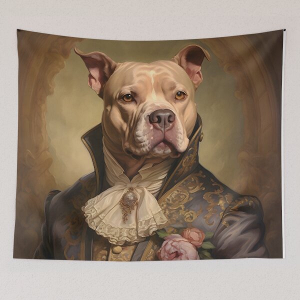 Item preview, Aristocratic Pitbull Portrait Art designed and sold by ConfettiSkyArt.