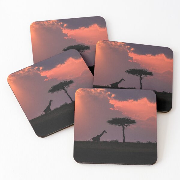 Item preview, Giraffe at sunset Masai Mara Kenya designed and sold by kjewikarn.