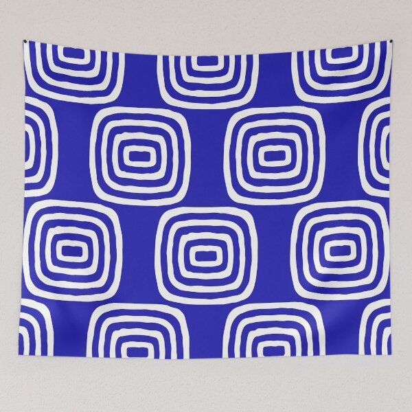 Item preview, Ultramarine Blue Concentric Circle Pattern designed and sold by tonymagnerart.