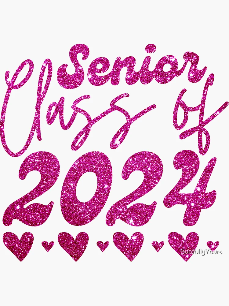 Class of 2024 Graduation Design (Pink and Black) Sticker for Sale by  SavsSparkleShop