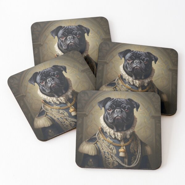 Item preview, Aristocratic Pug Portrait Art designed and sold by ConfettiSkyArt.