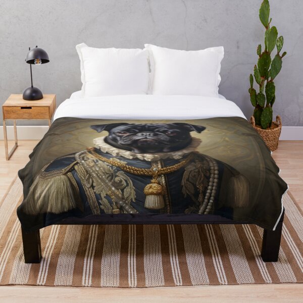 Item preview, Aristocratic Pug Portrait Art designed and sold by ConfettiSkyArt.