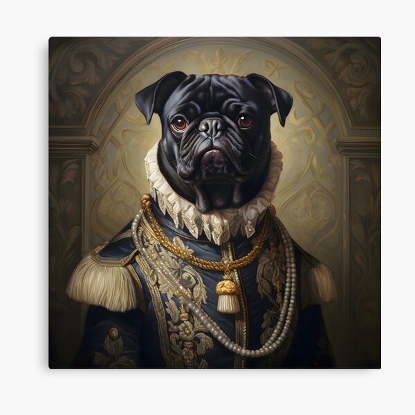 Artikel-Vorschau von Aristokratische Mops-Porträtkunst, designt und verkauft von ConfettiSkyArt.