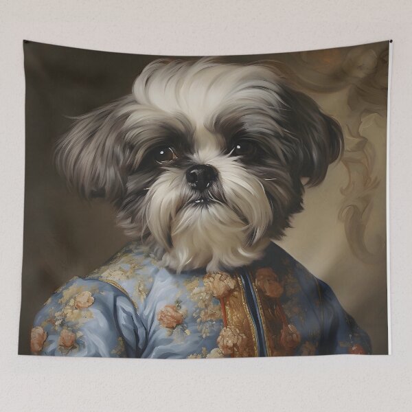 Item preview, Aristocratic Shih Tzu Portrait Art designed and sold by ConfettiSkyArt.