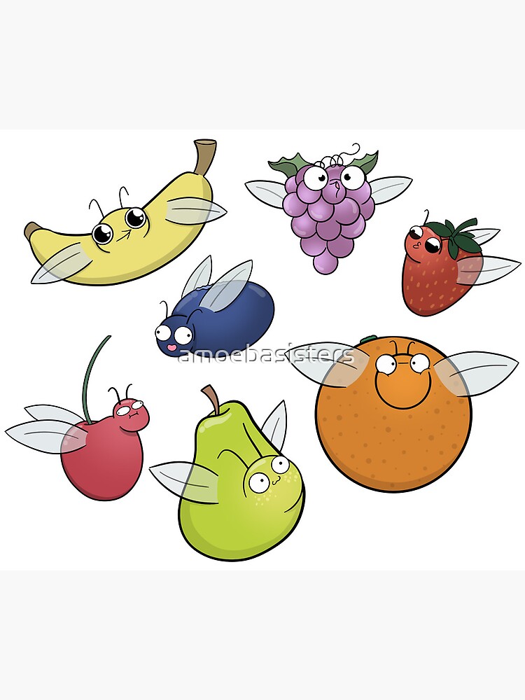 Thumbnail 2 of 2, Greeting Card, Fruit Flies designed and sold by amoebasisters.