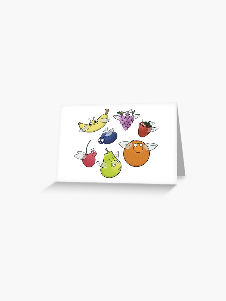 Thumbnail 1 of 2, Greeting Card, Fruit Flies designed and sold by amoebasisters.