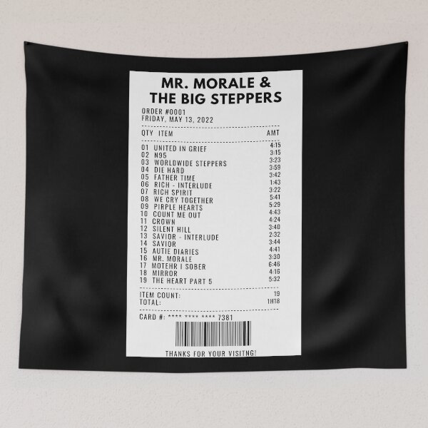 Item preview, Mr. Morale & The Big Steppers receipt designed and sold by 1xstonee-shop.