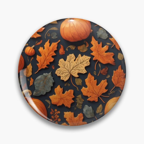 Item preview, Funny Pumpkins and Fall Leaves Pattern. Halloween Autumn designed and sold by ahmed2751989.