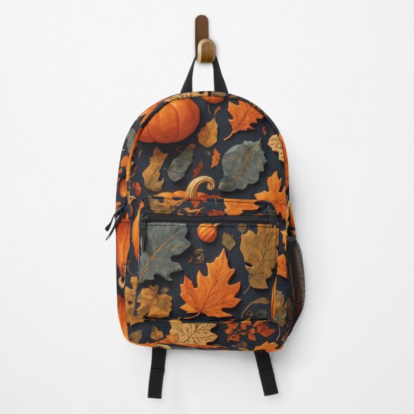 Item preview, Funny Pumpkins and Fall Leaves Pattern. Halloween Autumn designed and sold by ahmed2751989.