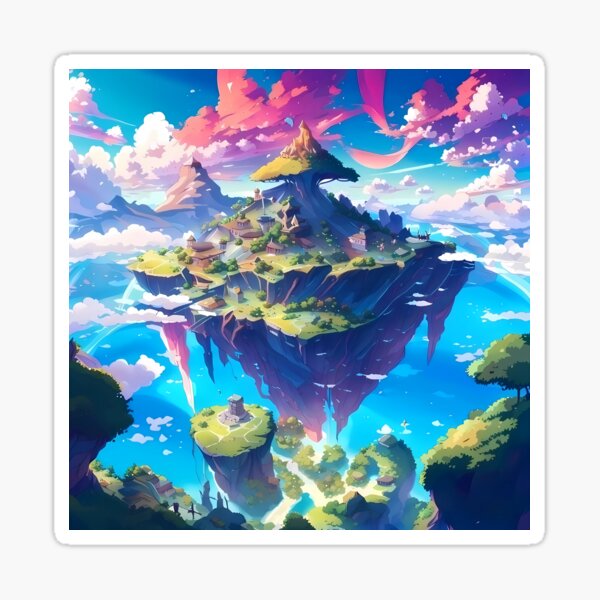 Item preview, Beautiful floating islands landscape illustration designed and sold by 1Celery.