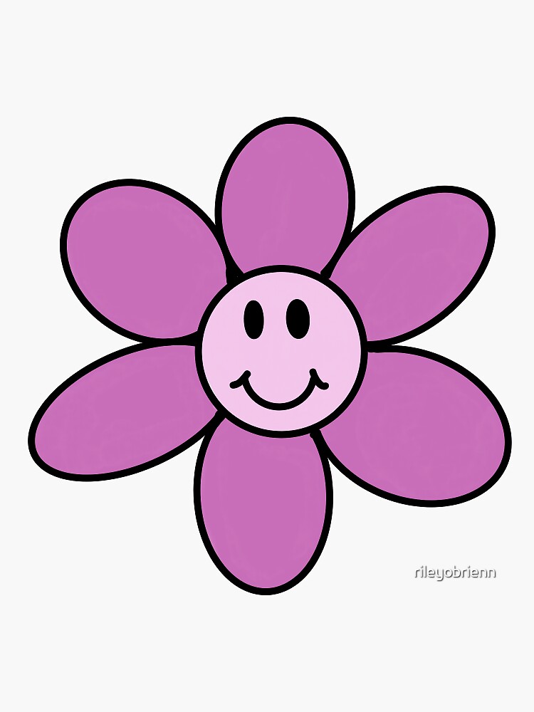 smiley pink and purple flowers