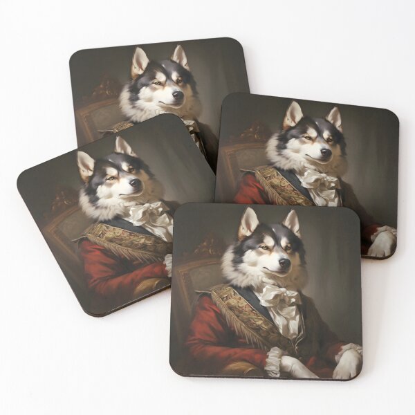Item preview, Aristocratic Siberian Husky Portrait Art designed and sold by ConfettiSkyArt.