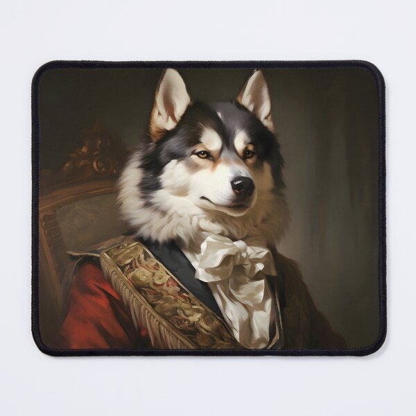 Item preview, Aristocratic Siberian Husky Portrait Art designed and sold by ConfettiSkyArt.