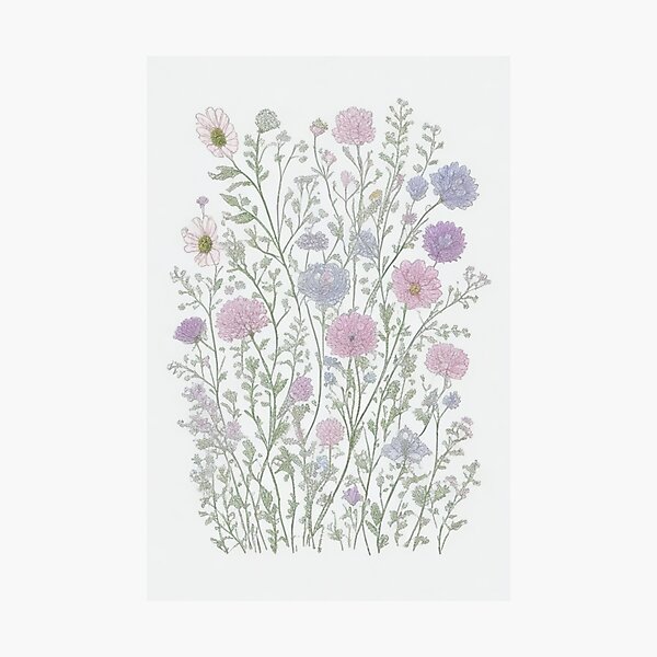 Item preview, outline flowers pattern designed and sold by Rosamose.