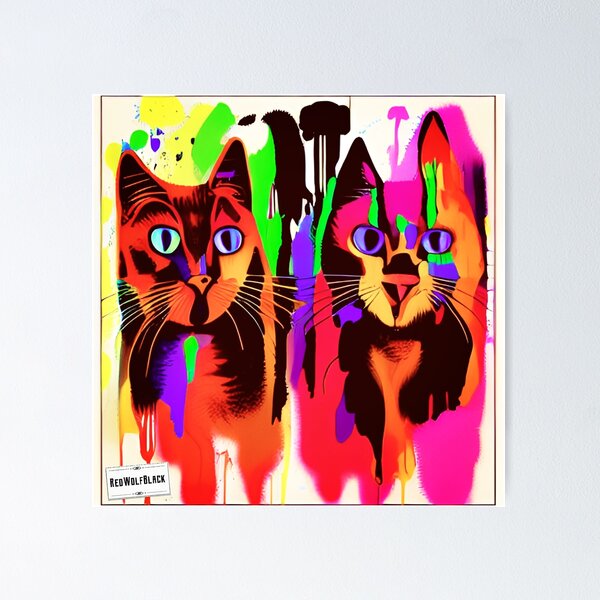 Item preview, Cute colorful cat cats 36 designed and sold by RedWolfDisigne.