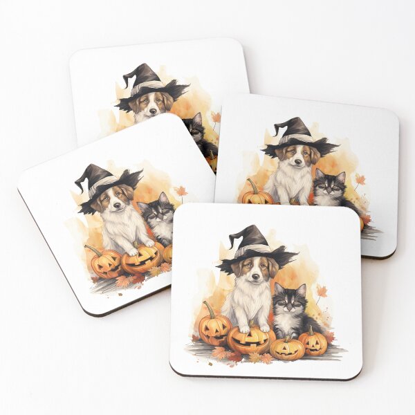 Item preview, Cute Halloween puppy and kitten designed and sold by PawsandPages.