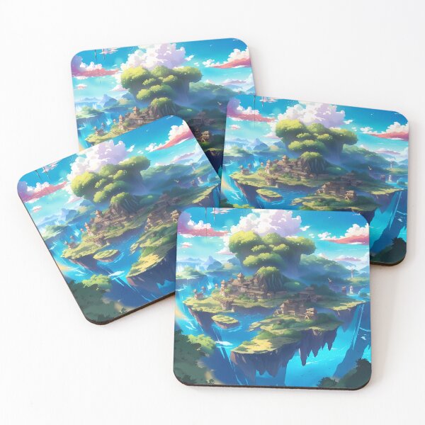 Item preview, Beautiful floating islands Asian landscape illustration designed and sold by 1Celery.