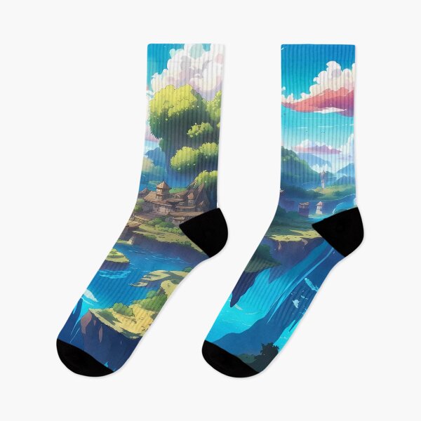 Item preview, Beautiful floating islands Asian landscape illustration designed and sold by 1Celery.