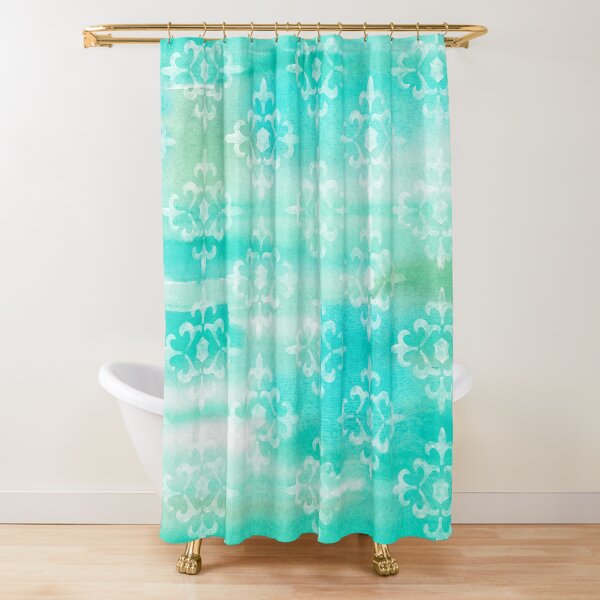 Watercolor Geo Shower Curtain