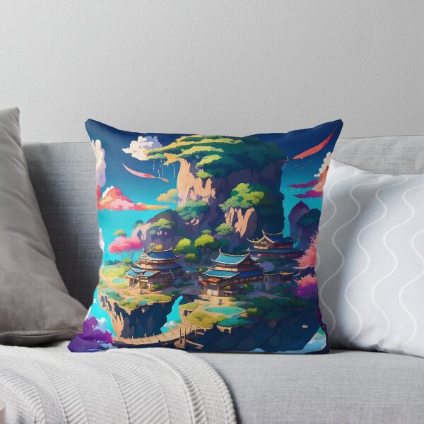 Item preview, Beautiful floating islands Asian landscape illustration designed and sold by 1Celery.
