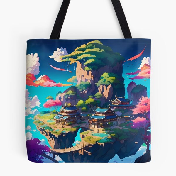 Item preview, Beautiful floating islands Asian landscape illustration designed and sold by 1Celery.