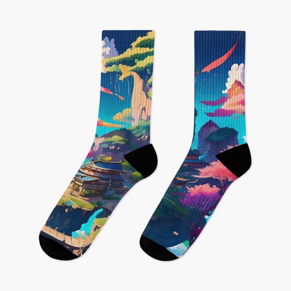 Item preview, Beautiful floating islands Asian landscape illustration designed and sold by 1Celery.