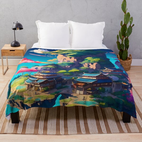 Item preview, Beautiful floating islands Asian landscape illustration designed and sold by 1Celery.
