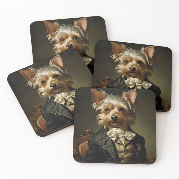Item preview, Aristocratic Yorkie Portrait Art designed and sold by ConfettiSkyArt.