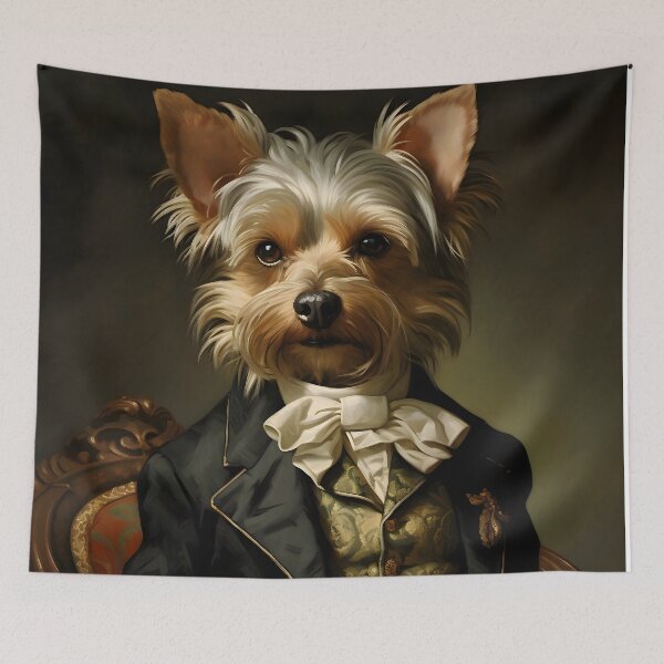 Item preview, Aristocratic Yorkie Portrait Art designed and sold by ConfettiSkyArt.