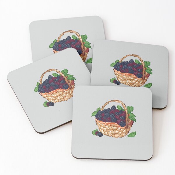 Item preview, Pixel Basket of Blackberries Design Print  designed and sold by randomtdesigns.