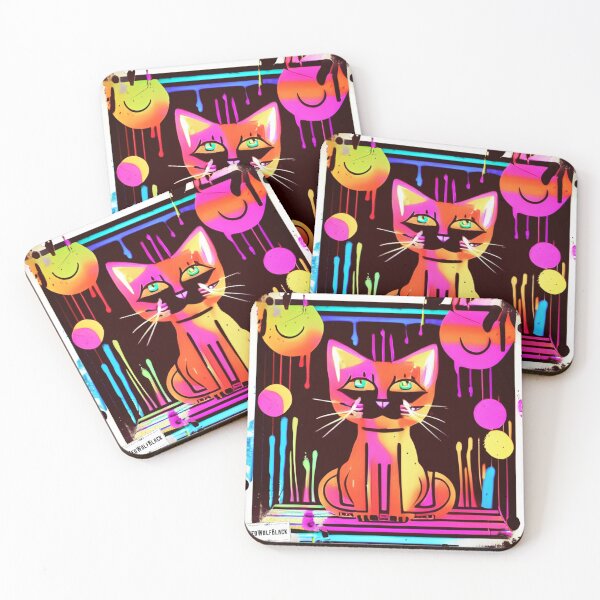Item preview, Cute colorful cat cats 40 designed and sold by RedWolfDisigne.