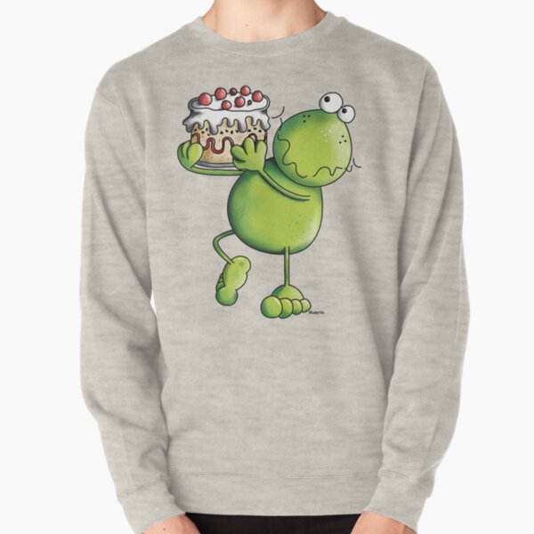 Funny Happy Birthday Frog With Cake Pullover Sweatshirt