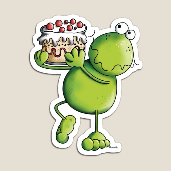 Item preview, Funny Happy Birthday Frog With Cake designed and sold by modartis.