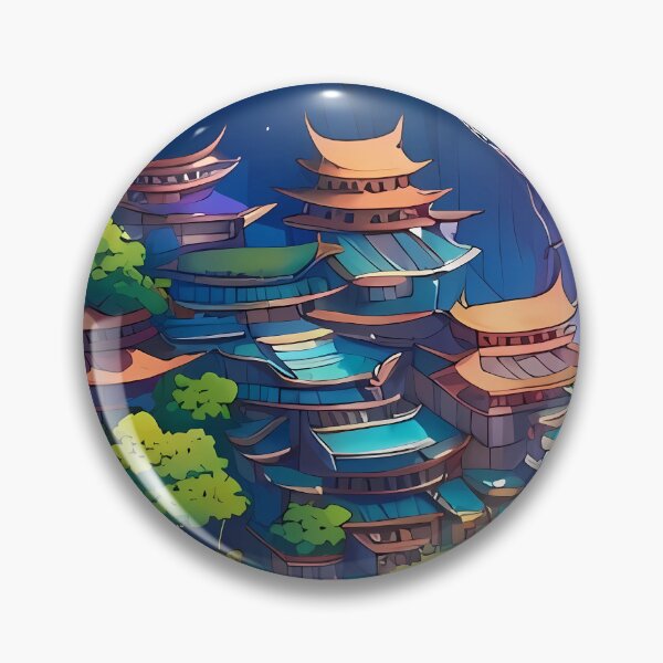 Item preview, Beautiful floating islands Asian landscape illustration designed and sold by 1Celery.