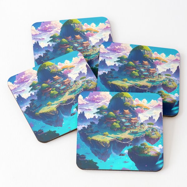 Item preview, Beautiful floating islands Asian landscape illustration designed and sold by 1Celery.