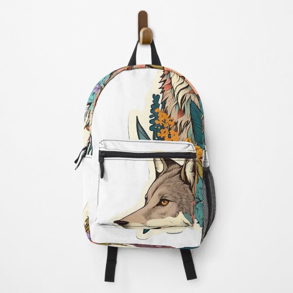 Item preview, Colorful Wolf With Flowers designed and sold by ArtFromBeyond.