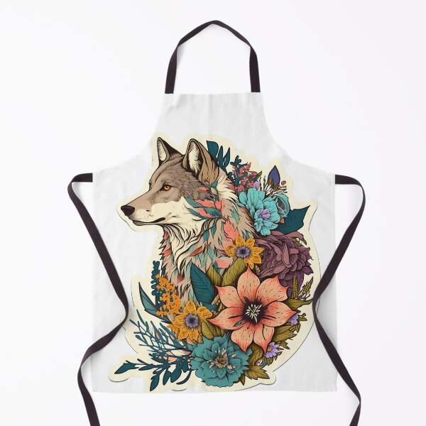Artikelvorschau, Bunter Wolf mit Blumen entworfen und verkauft von ArtFromBeyond.