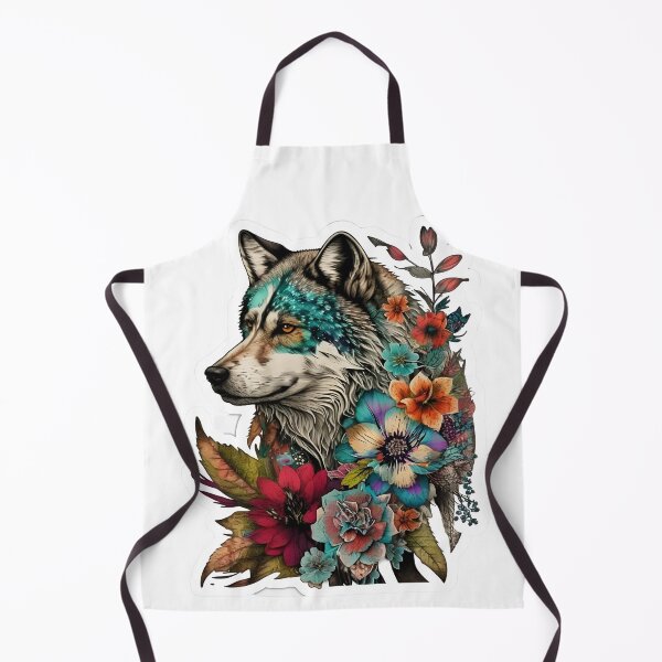 Artikelvorschau, Bunter Wolf mit Blumen entworfen und verkauft von ArtFromBeyond.