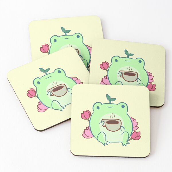 Item preview, Cute frog drinking coffee  designed and sold by Mayarart.