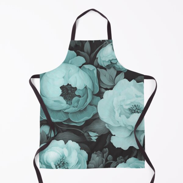 Artikelvorschau, Opulente Barockblumen, stimmungsvolle botanische Kunst, Pastellblaugrün entworfen und verkauft von artsandsoul.
