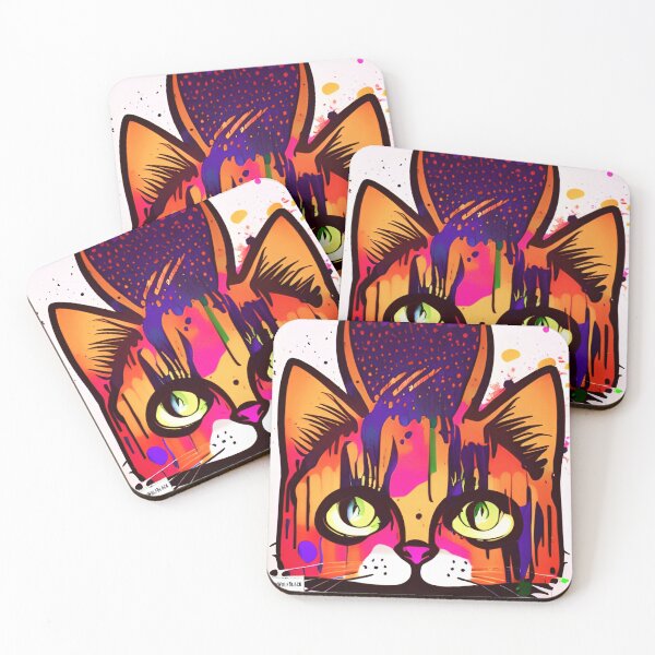 Item preview, Cute colorful cat cats 50 designed and sold by RedWolfDisigne.