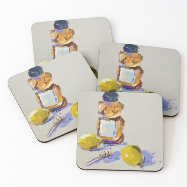 Item preview, Honey Bear with lemons original abstract painting designed and sold by Anne Marie Propst.