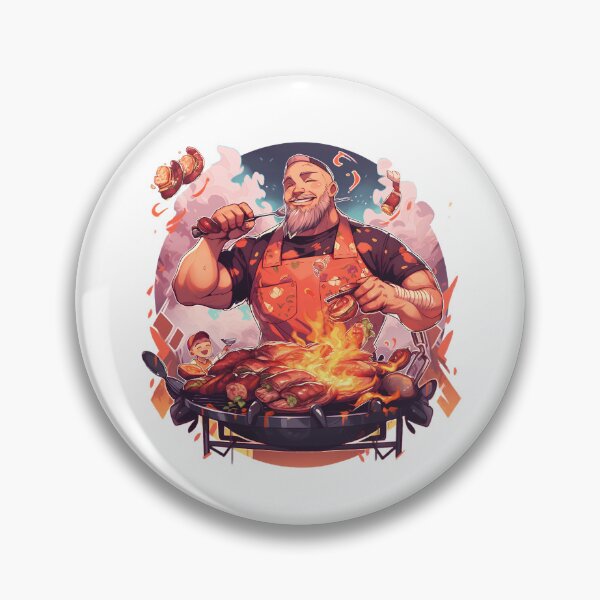 Item preview, Fathers Day Grill Master BBQ Grilling Time Dad Barbecue Meat Food Print Grillmaster Season Boss King designed and sold by MartynGrey.