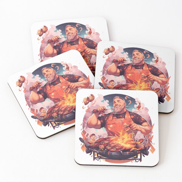Item preview, Fathers Day Grill Master BBQ Grilling Time Dad Barbecue Meat Food Print Grillmaster Season Boss King designed and sold by MartynGrey.